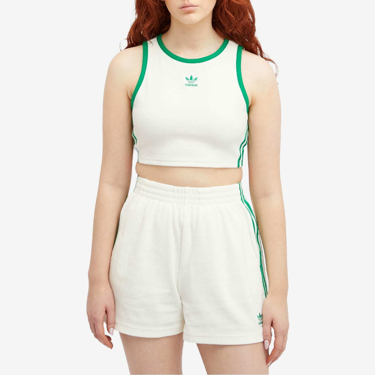 アディダス Adidas 【 Women's Terry Cropped Tank Top Womens 】 レディース Adidas Women's Terry Cropped Tank Top in Off White adidas