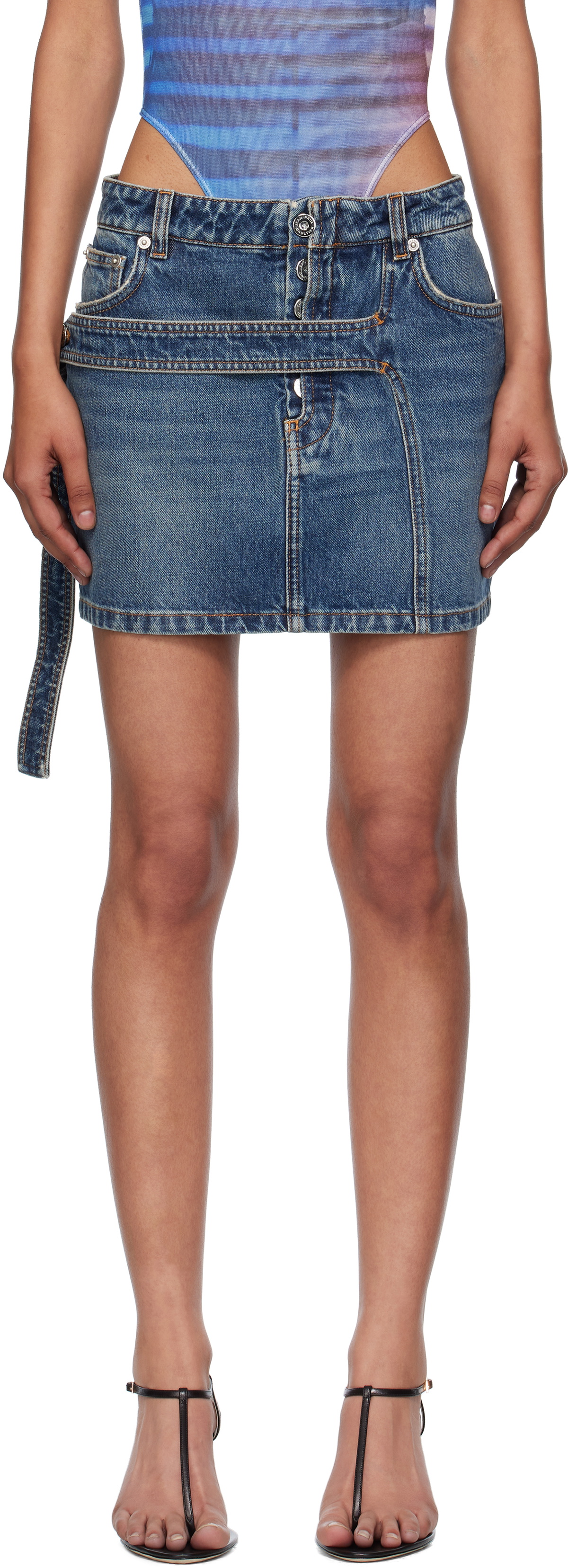 スカート JeanPaul GAULTIER Medaillon skirt JEAN PAUL GAULTIER Médaillon Printed Mesh Midi Skirt Jean