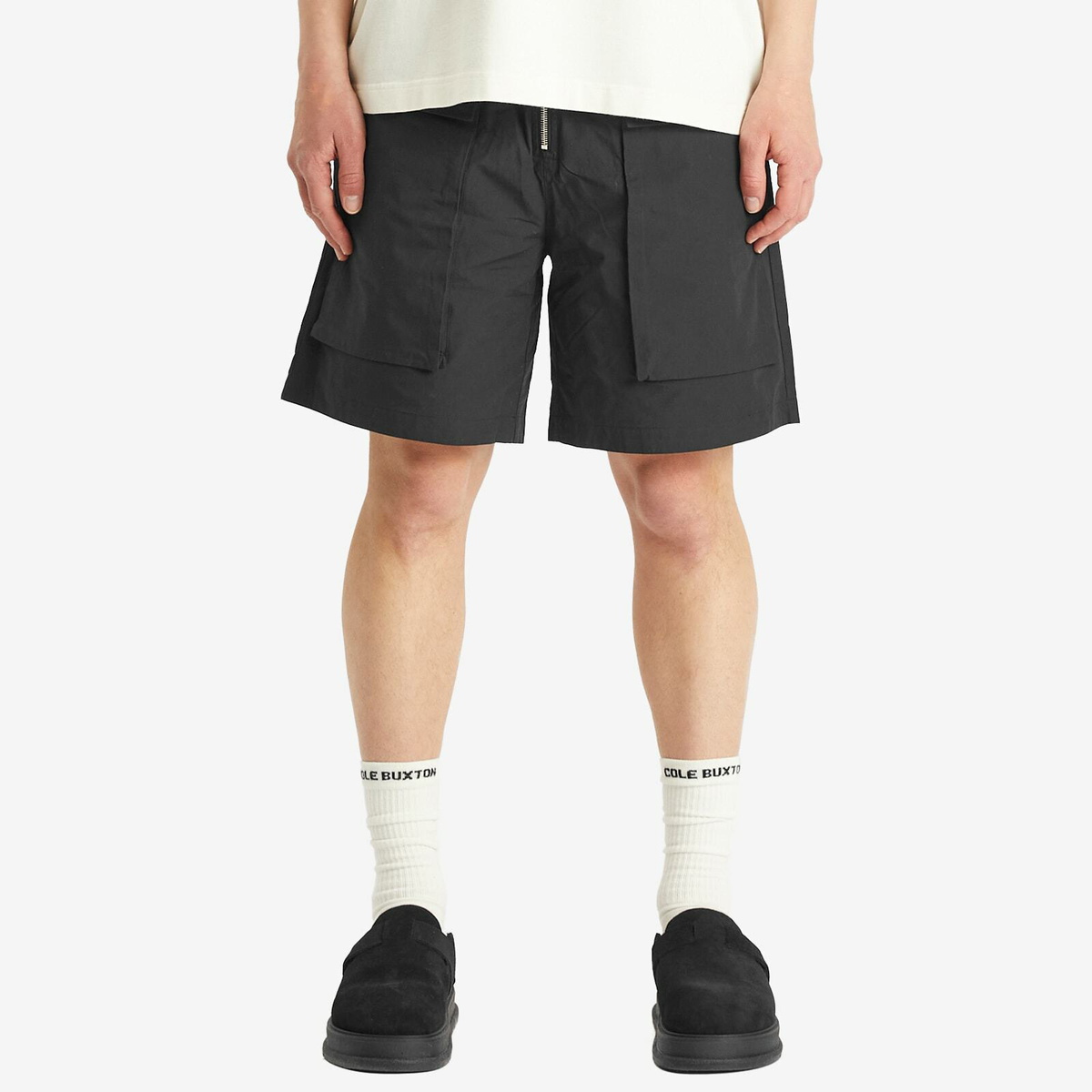 Cole Buxton Men's Cotton Cargo Shorts in Black