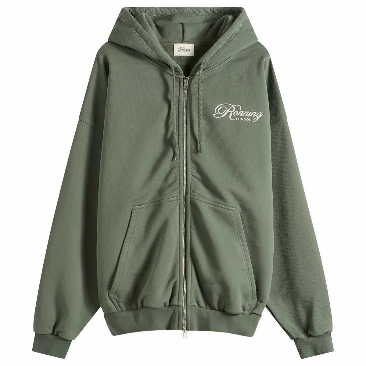 END. x Ronning Men's Zip Hood in Sage Green