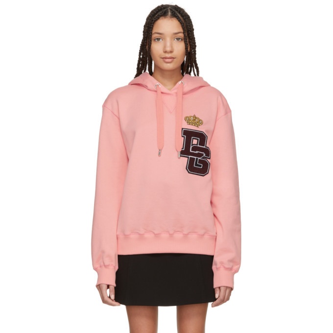 Photo: Dolce and Gabbana Pink Crown Patch Hoodie