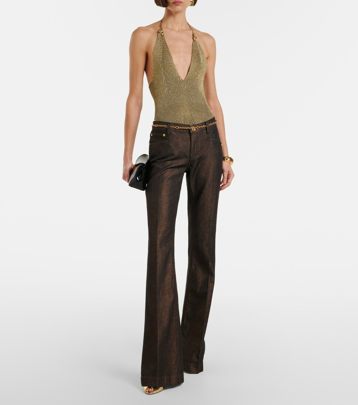 Roberto Cavalli Embellished flared jeans