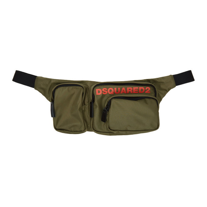 Photo: Dsquared2 Green Nylon Military Bum Bag