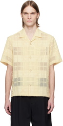 CMMN SWDN Beige Ture Sheer Check Shirt