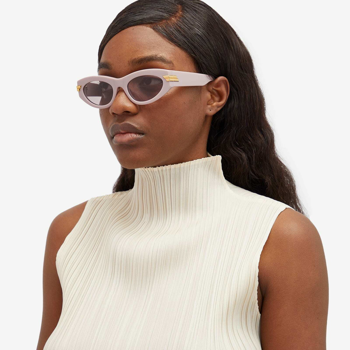 サングラス BOTTEGA VENETA Woman Sunglasses Beige BV1283S 003 Bottega Veneta BV1283S S (53 - 19) with Brown lenses and