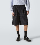 Comme des Garçons Homme Checked linen-blend shorts
