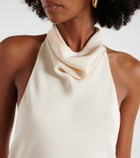 Tom Ford Halterneck silk sablé cocktail dress