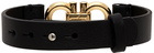 Salvatore Ferragamo Black Double Gancini Bracelet