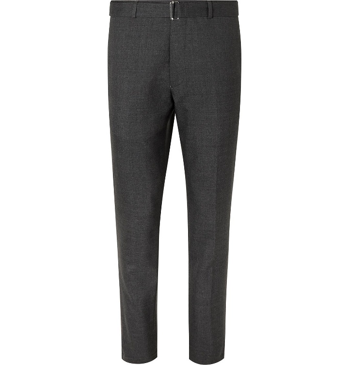 Photo: OFFICINE GÉNÉRALE - Paul Belted Virgin Wool Suit Trousers - Gray