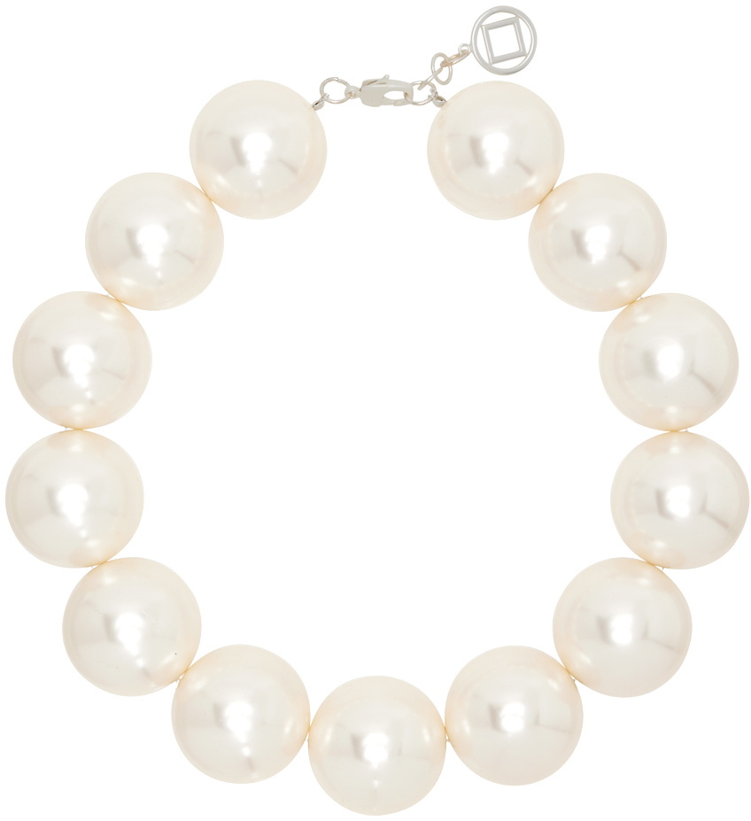 KIMHĒKIM White Big Faux-Pearl Choker