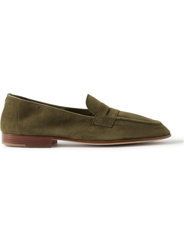 Photo: EDWARD GREEN - Padstow Suede Loafers - Green
