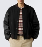 Visvim Wool, linen, and leather varsity jacket
