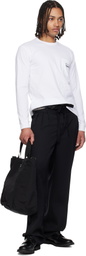Comme des Garçons Homme Black Cotton Nylon Grosgrain Tote