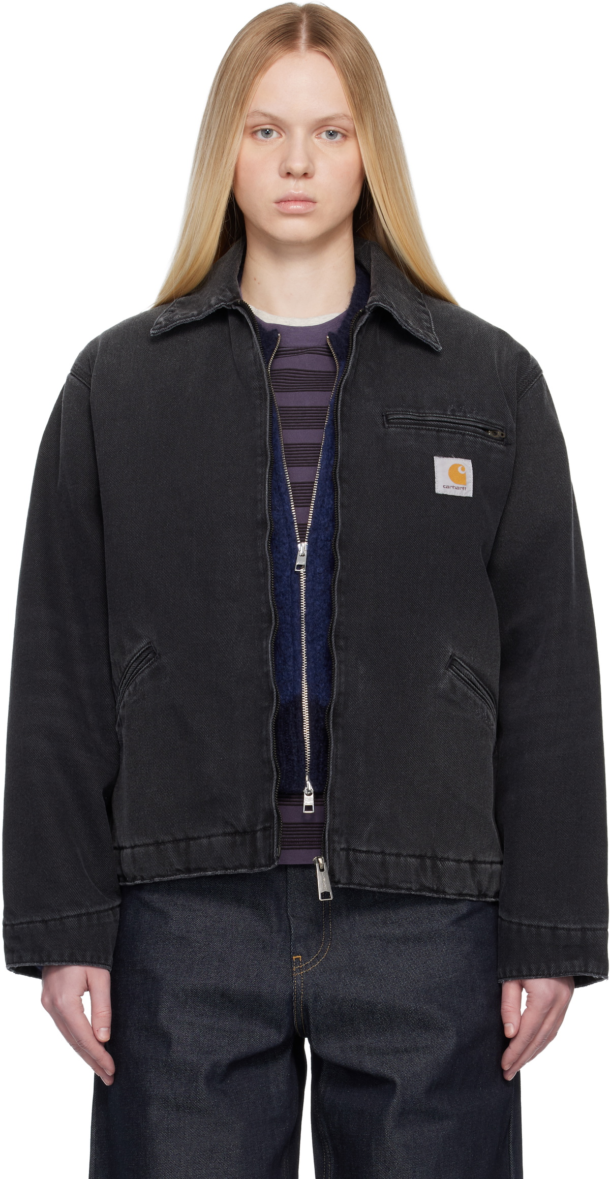 Carhartt Work In Progress Black OG Detroit Denim Jacket