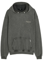 Represent Owners Club Script Hooded Cotton Sweatshirt Dark Grey
