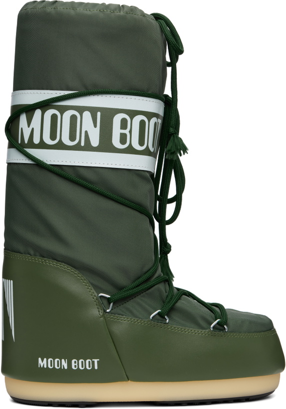 Photo: Moon Boot Green Icon Nylon Boots
