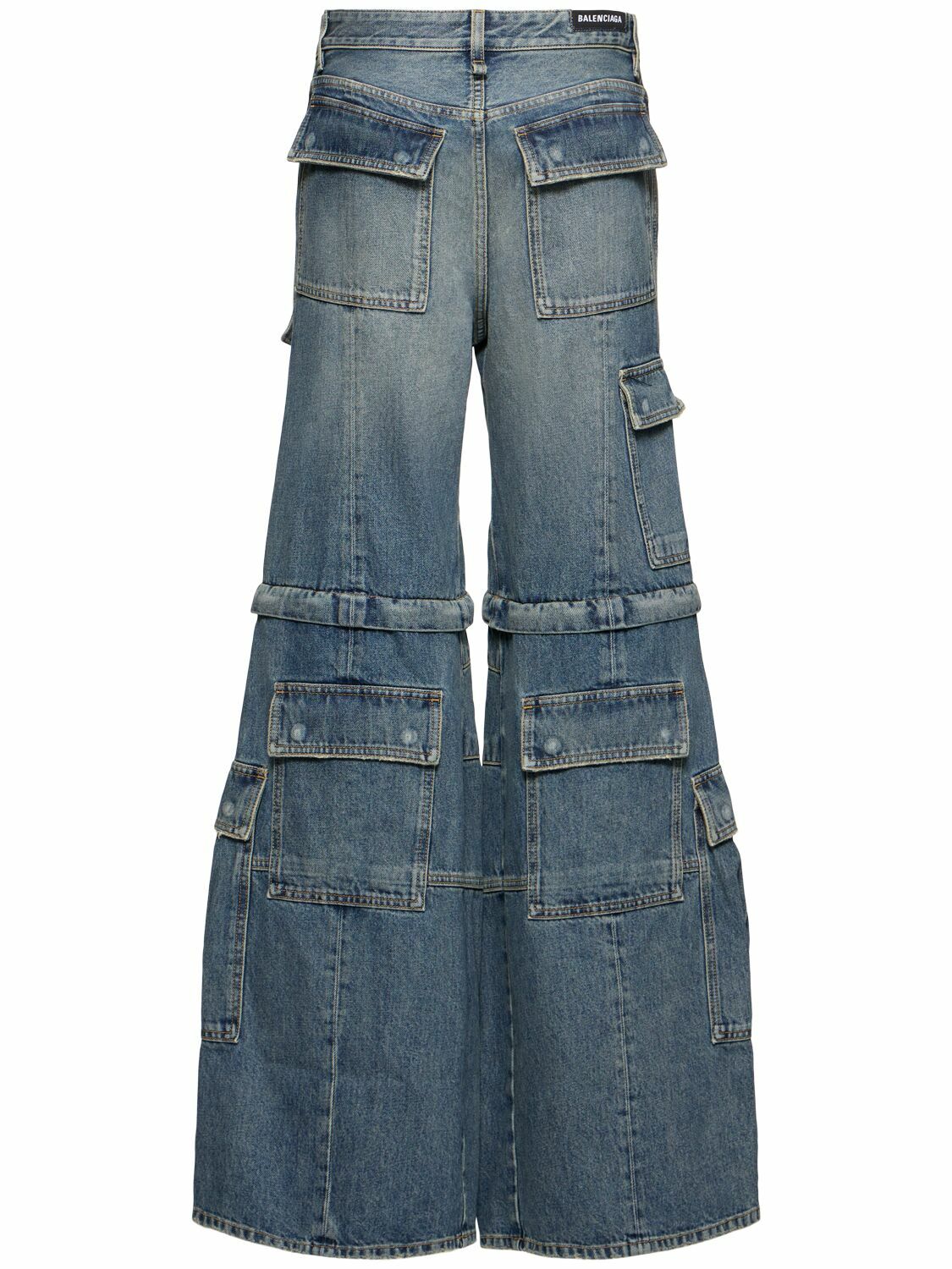 BALENCIAGA Flared Denim Cargo Jeans