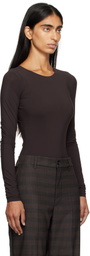 MM6 Maison Margiela Brown Jersey Bodysuit