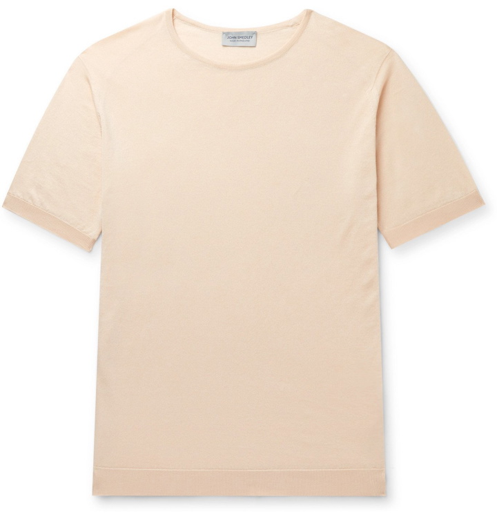 Photo: John Smedley - Belden Slim-Fit Knitted Sea Island Cotton T-Shirt - Neutrals