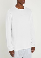 Calvin Klein Logo-embroidered Cotton T-shirt White