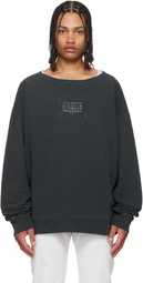Maison Margiela Black Printed Logo Sweatshirt