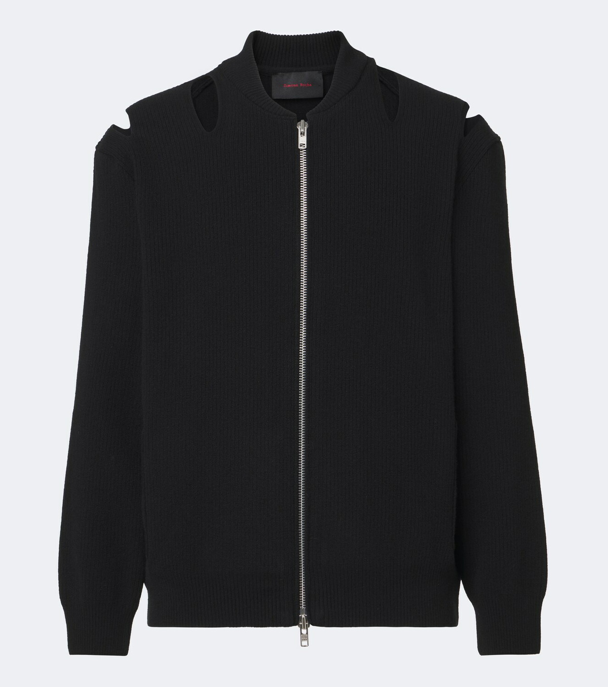Simone Rocha Cutout wool-blend zip-up cardigan