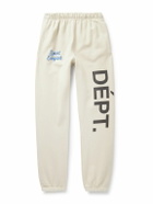 Gallery Dept. - Team Dept Tapered Embroidered Printed Cotton-Jersey Sweatpants - Neutrals