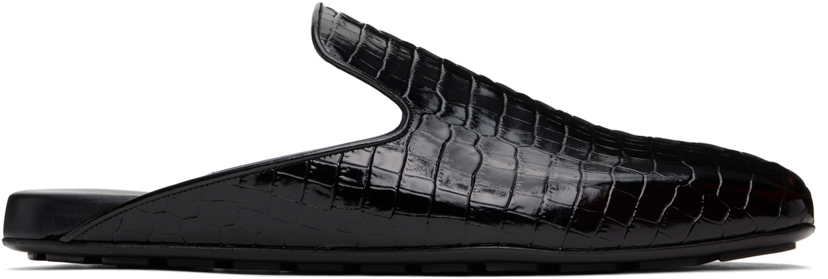 Bottega Veneta Black Roma Slippers
