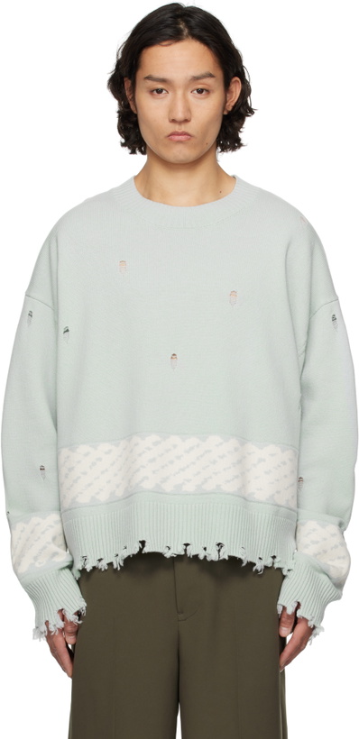 Photo: Feng Chen Wang Green Yu Zu Xie Ripped Jacquard Sweater