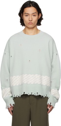 Feng Chen Wang Green Yu Zu Xie Ripped Jacquard Sweater