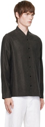 LEMAIRE Brown V-Neck Shirt