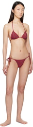 Paloma Wool Red & Navy Kineta Bikini Top