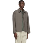 Deveaux New York Grey Wool Zip-Up Jacket