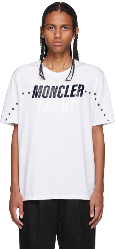 Photo: Moncler Genius 7 Moncler FRGMT Hiroshi Fujiwara White Oversized T-Shirt