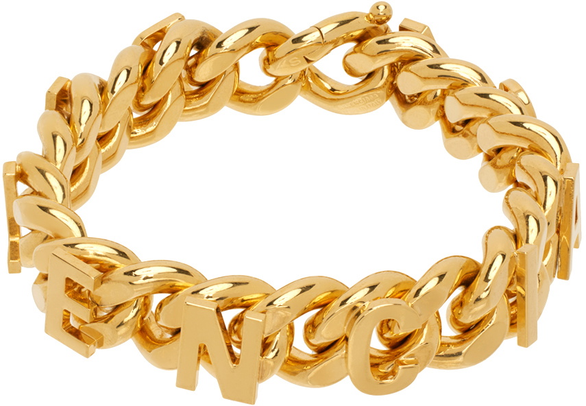 Balenciaga Gold Chain Logo Bracelet