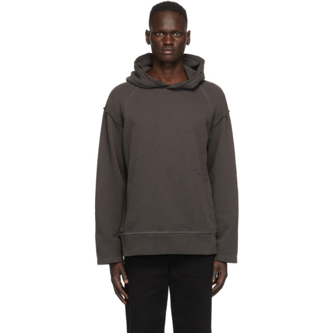 Ambush Grey Raw Edge Logo Hoodie Ambush