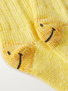 KAPITAL - Intarsia Cotton-Blend Socks - Yellow