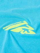 RRR123 - USO Oversized Appliquéd Logo-Print Cotton-Jersey T-Shirt - Blue
