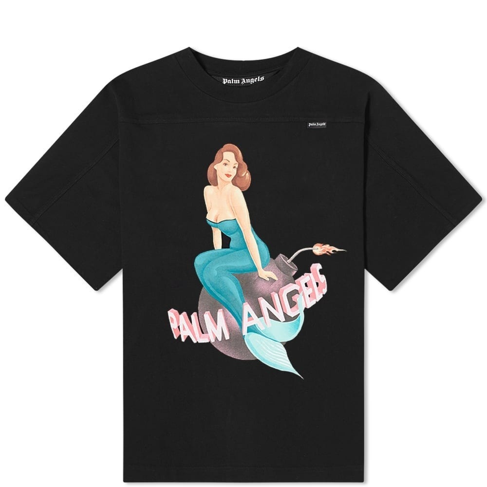 Palm Angels - Mermaid Logo Oversized T-shirt  HBX - Globally Curated  Fashion and Lifestyle by Hypebeast