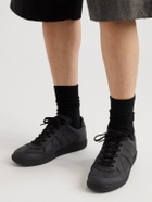 Maison Margiela - Replica Distressed Coated-Canvas Sneakers - Black