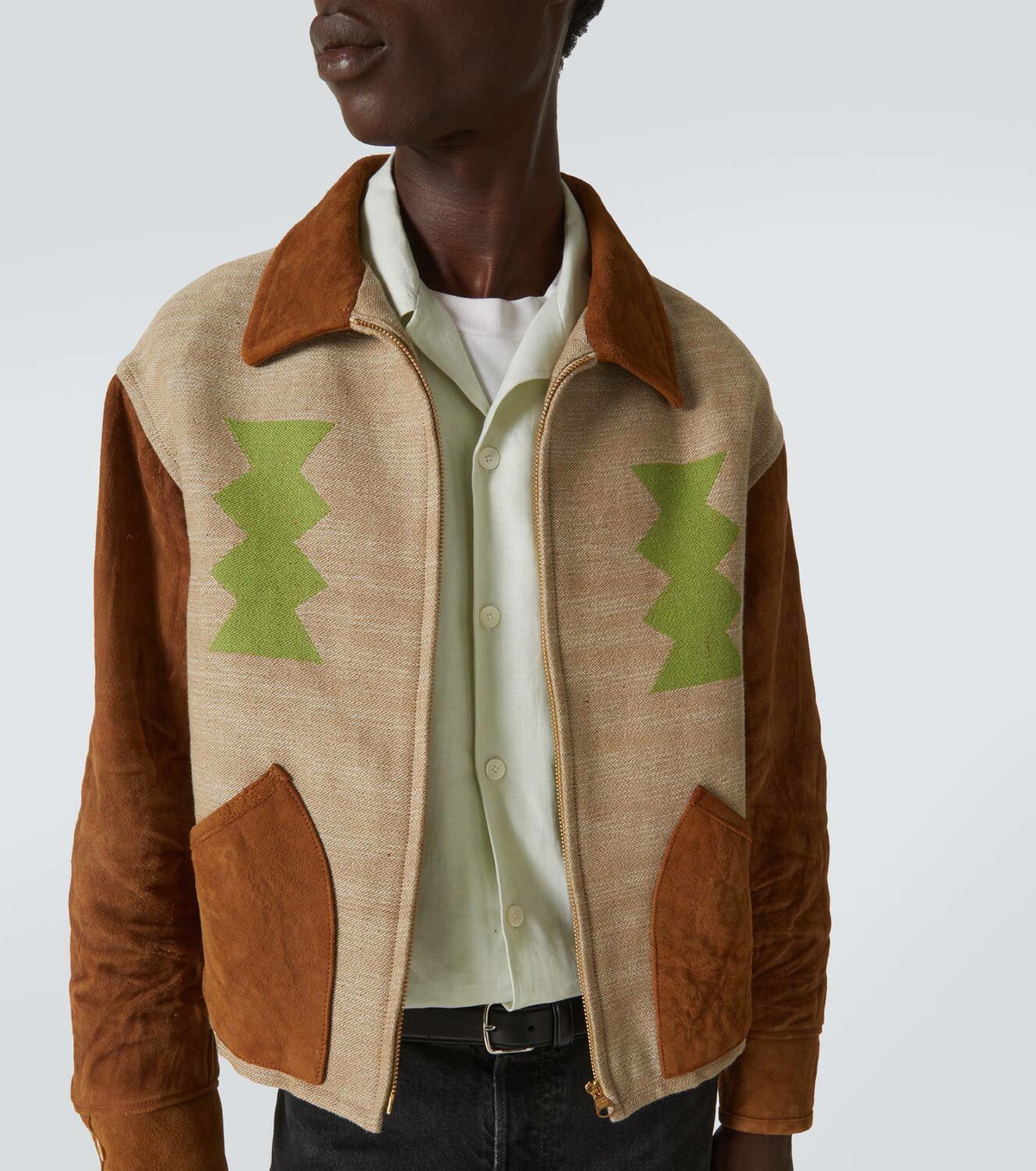 Visvim Stanza suede-trimmed wool-blend jacket Visvim