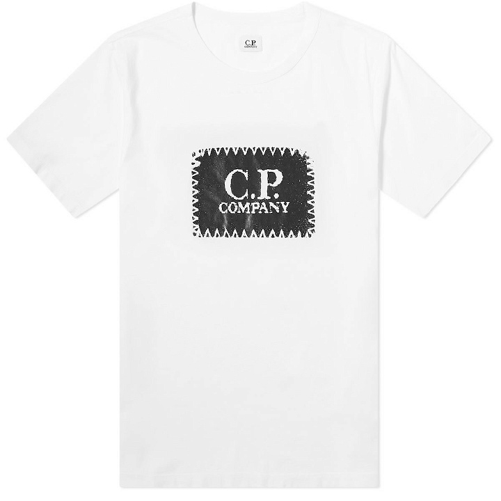 Photo: C.P. Company Men's Stitch Logo T-Shirt in Gauze White