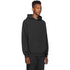 Essentials Black Reflective Logo Pull-Over Hoodie
