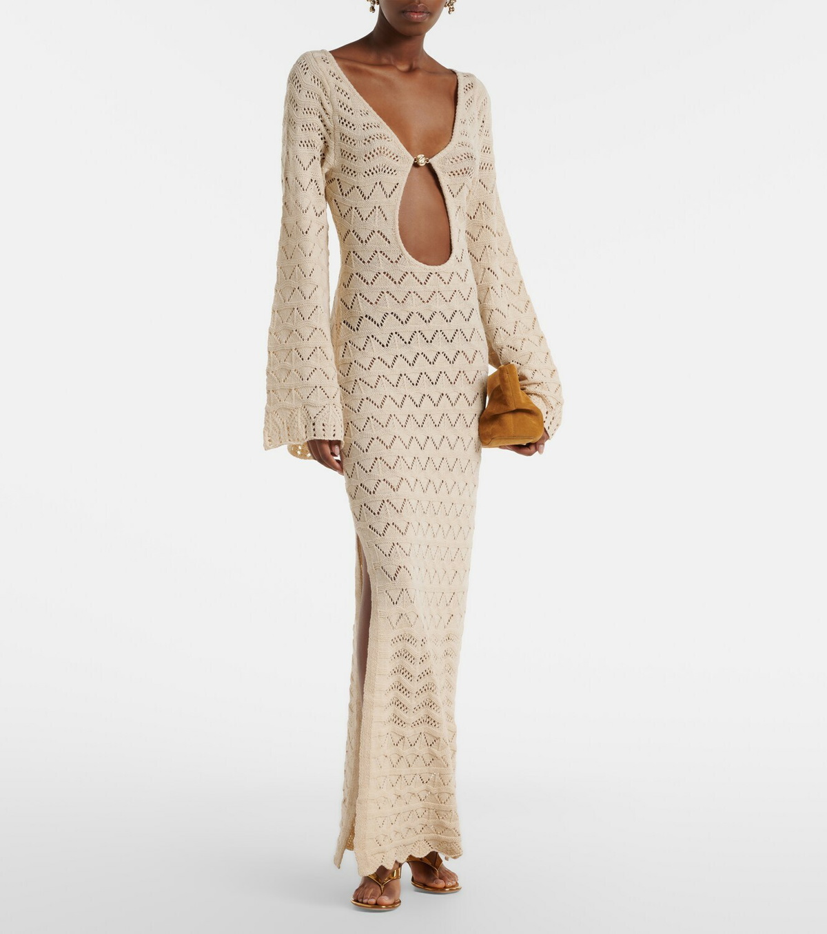 Bananhot Rey crochet cotton-blend maxi dress
