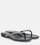 Rene Caovilla Embellished satin thong sandals