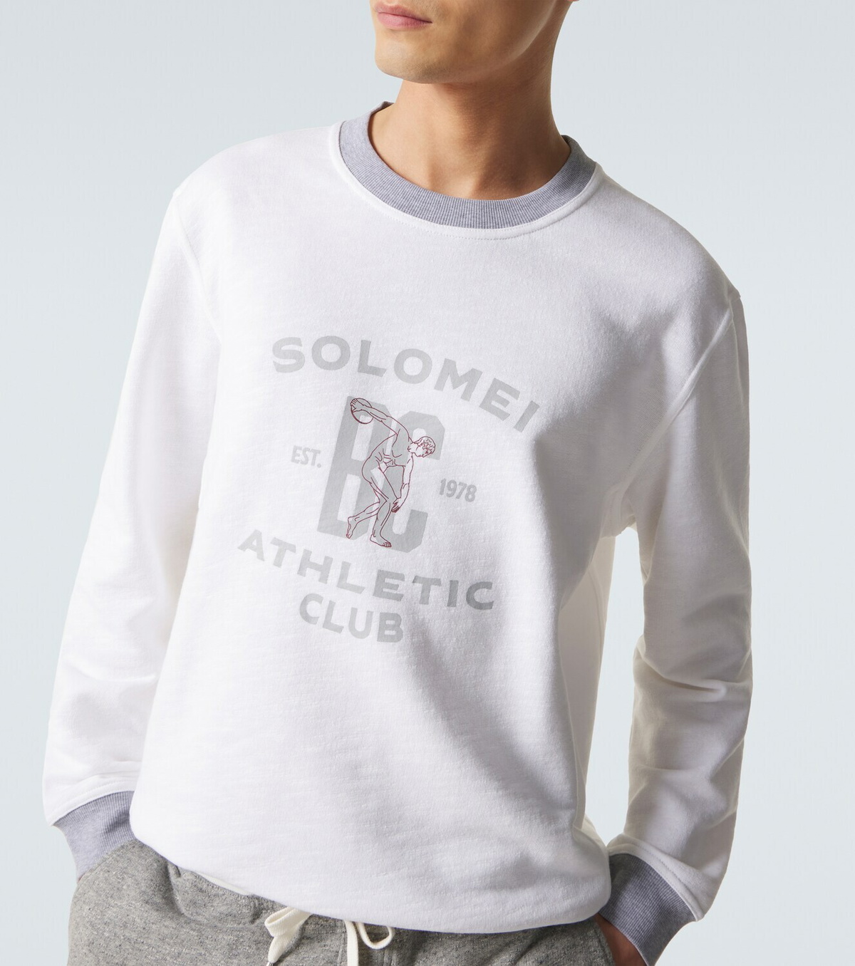 Brunello Cucinelli Printed cotton and linen sweatshirt