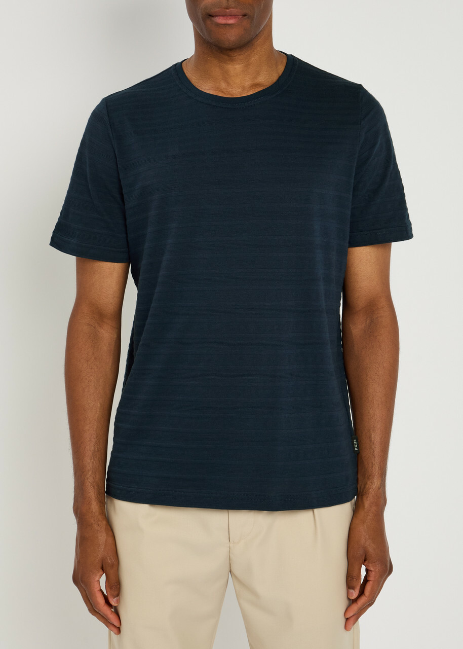 Oliver Spencer Conduit Striped Knit T-shirt Navy