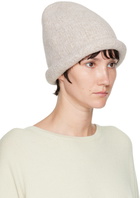 Lauren Manoogian Beige Knit Roll Beanie