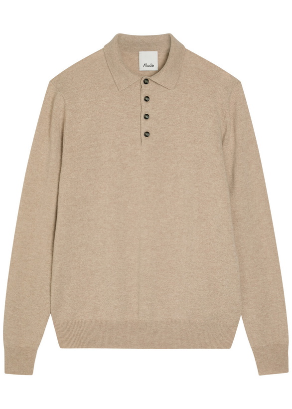 Photo: Allude Cashmere Polo Jumper Beige