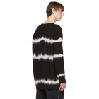 MSGM Black Tie-Dye V-Neck Sweater